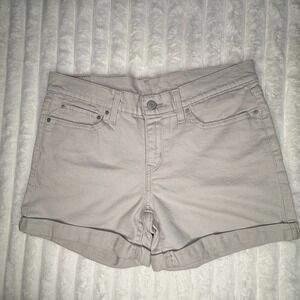 Levi's  Women's 29 Beige‎ Rolled Hem Denim Shorts Mid Rise Stretch Casual Summer